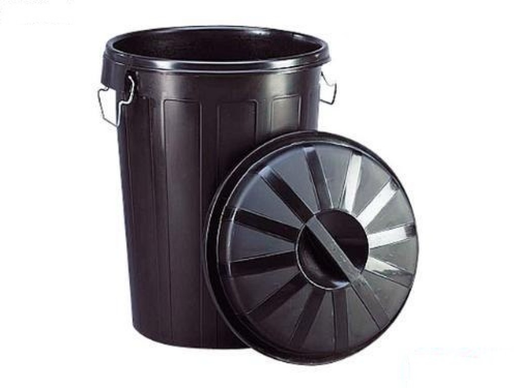 PLASVIDAVI Cubo de basura negro con tapadera. Capacidad 100 Litros.  Especial exterior : : Hogar y cocina
